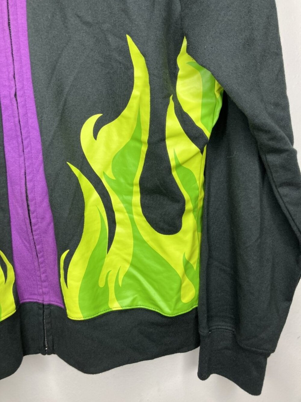 Disney Parks Maleficent Horns Hoodie Women's L Black Purple Green Full Zip - Picture 2 of 9